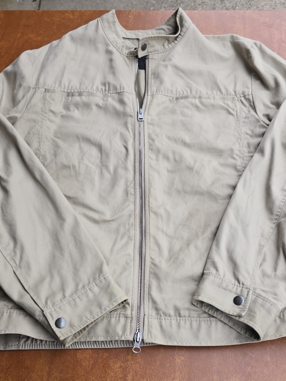 Express Lightweight Beige Zip-Front Jacket
